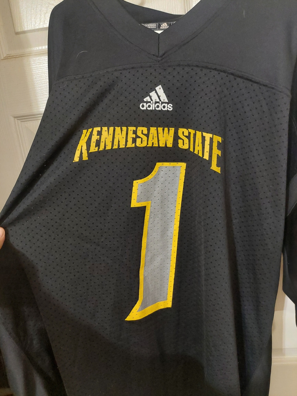 adidas Black Kennesaw State Number 1 Football Jersey
